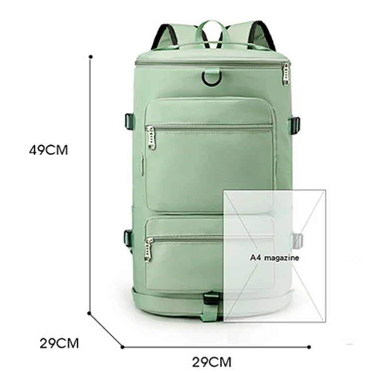 Casual Travel Luggage Bag Men Women Large Capacity Nylon Fitness Backpack with Shoe Compartment