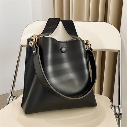 FLIY-919 Women's Leather Tote Bucket Bag Winter Retro Crossbody Shoulder Bag Shopping Handbag Daypack