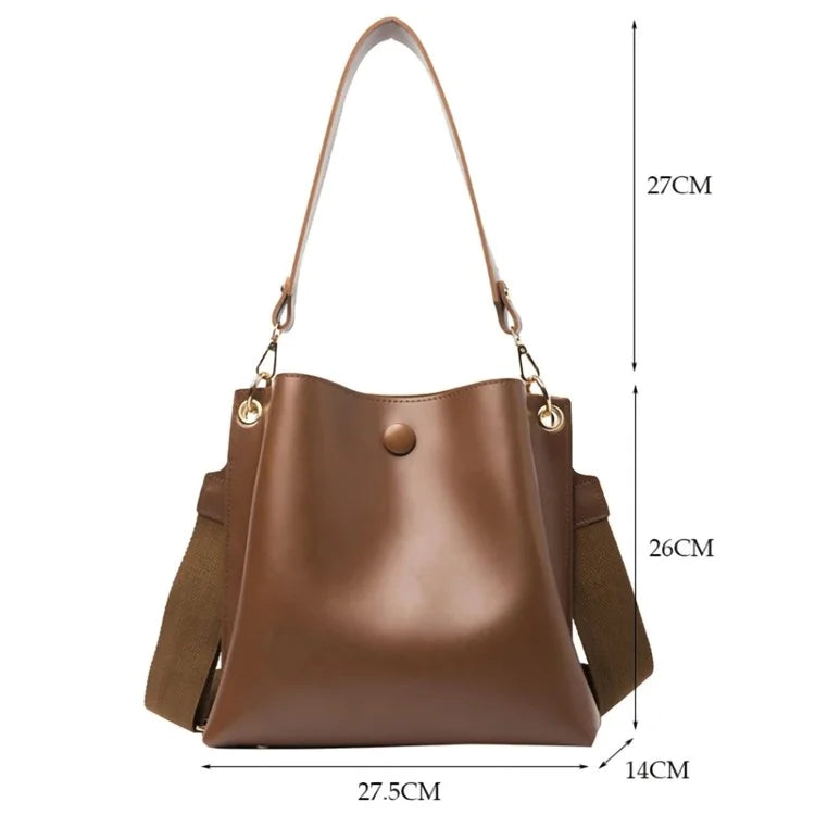 FLIY-919 Women's Leather Tote Bucket Bag Winter Retro Crossbody Shoulder Bag Shopping Handbag Daypack