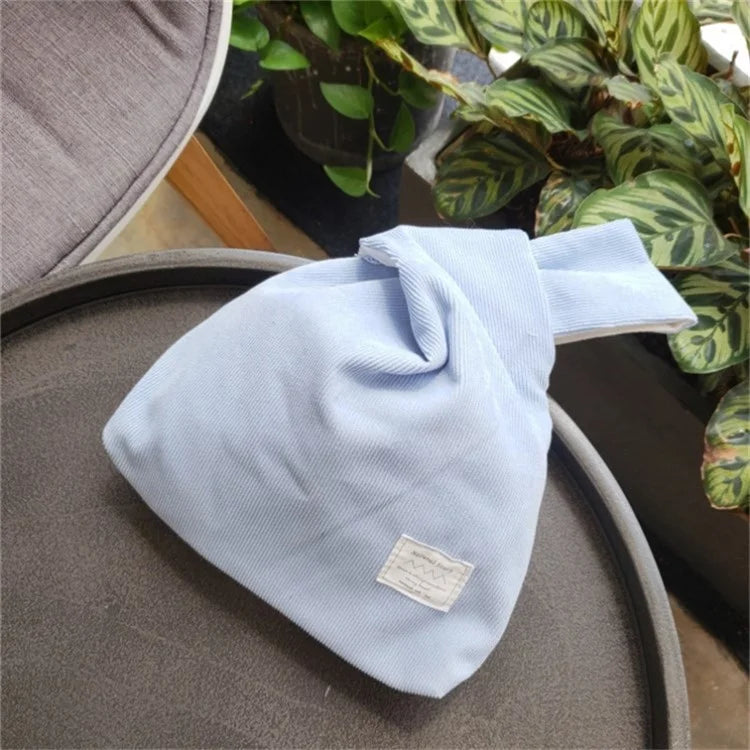 Autumn Winter Lightweight Corduroy Wrist Knot Tote Bag Small Coin Purse for Ladies Girls