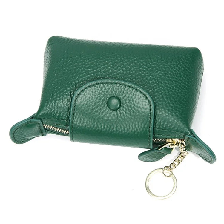 TZ 2308 Top-Layer Cowhide Leather Mini Wallet Coin Small Change Purse Bag