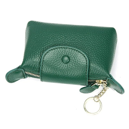 TZ 2308 Top-Layer Cowhide Leather Mini Wallet Coin Small Change Purse Bag