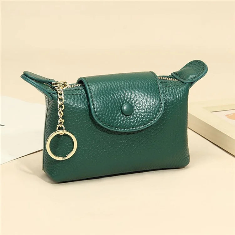TZ 2308 Top-Layer Cowhide Leather Mini Wallet Coin Small Change Purse Bag