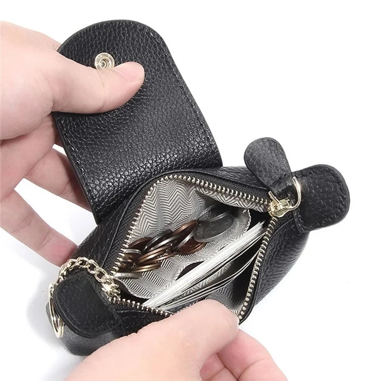 TZ 2308 Top-Layer Cowhide Leather Mini Wallet Coin Small Change Purse Bag