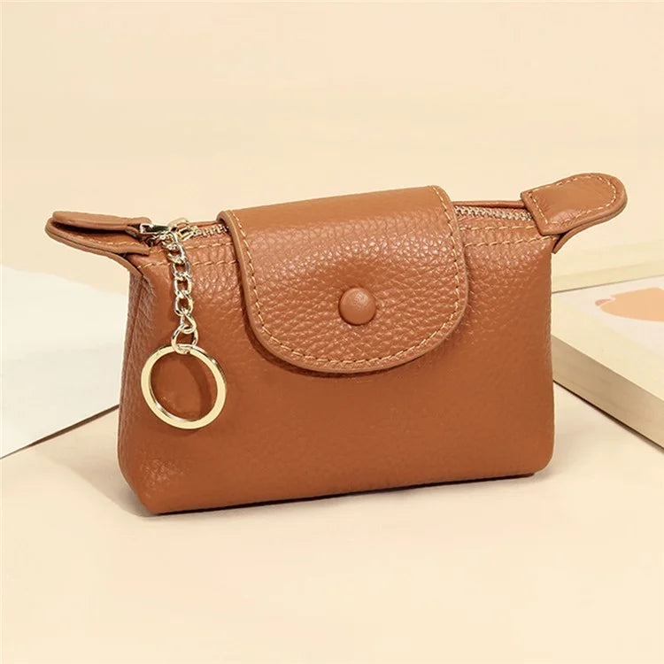TZ 2308 Top-Layer Cowhide Leather Mini Wallet Coin Small Change Purse Bag