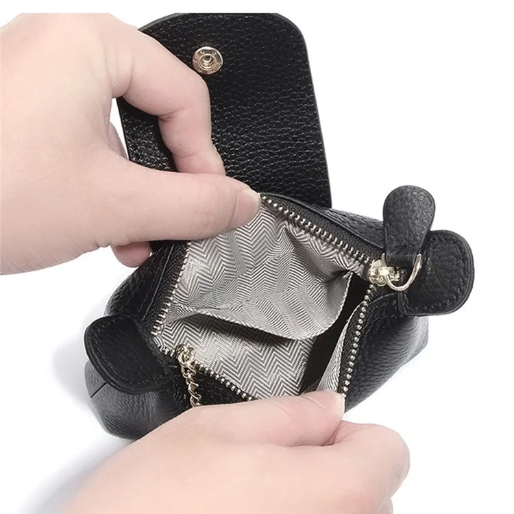 TZ 2308 Top-Layer Cowhide Leather Mini Wallet Coin Small Change Purse Bag