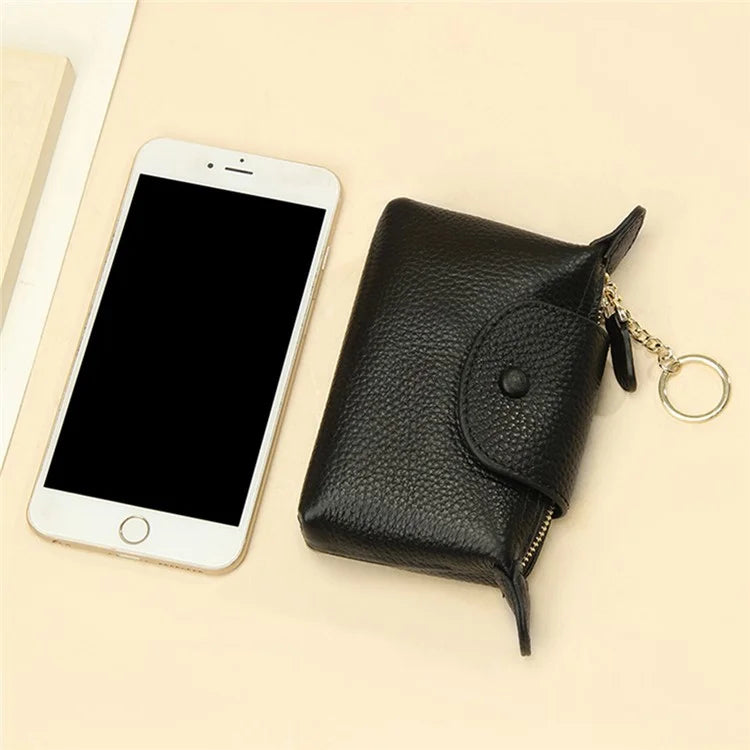 TZ 2308 Top-Layer Cowhide Leather Mini Wallet Coin Small Change Purse Bag