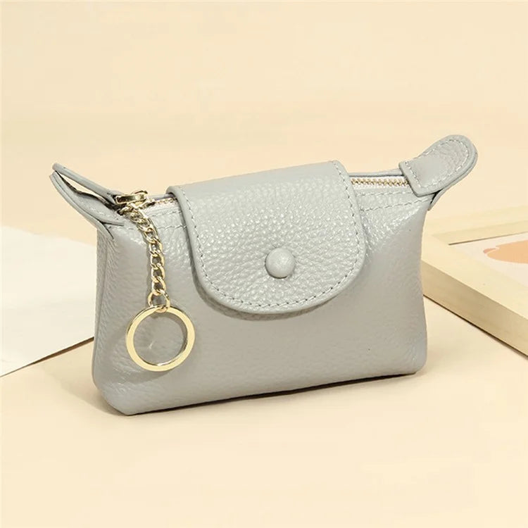 TZ 2308 Top-Layer Cowhide Leather Mini Wallet Coin Small Change Purse Bag