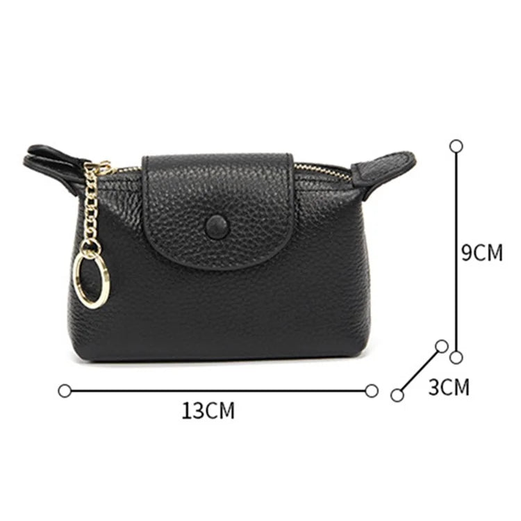 TZ 2308 Top-Layer Cowhide Leather Mini Wallet Coin Small Change Purse Bag