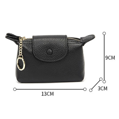 TZ 2308 Top-Layer Cowhide Leather Mini Wallet Coin Small Change Purse Bag