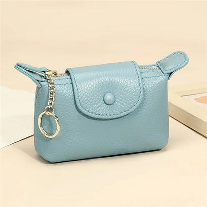 TZ 2308 Top-Layer Cowhide Leather Mini Wallet Coin Small Change Purse Bag