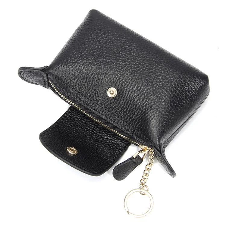 TZ 2308 Top-Layer Cowhide Leather Mini Wallet Coin Small Change Purse Bag