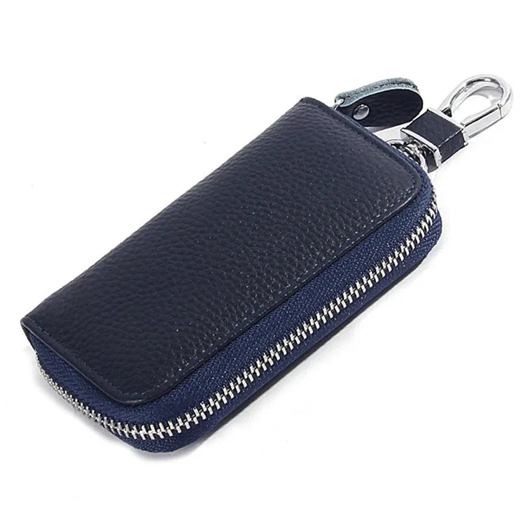 FQ519 Car Key Storage Bag Top Layer Cowhide Leather Keys Protective Case