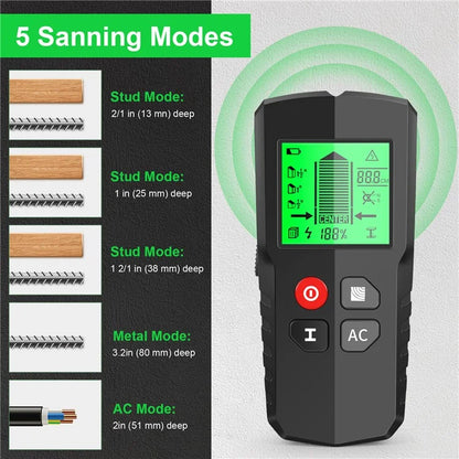 HW-QB5 5-in-1 Wall Detector with Digital Display Electronic Stud Finder Wall Scanner for Wood, Metal, AC