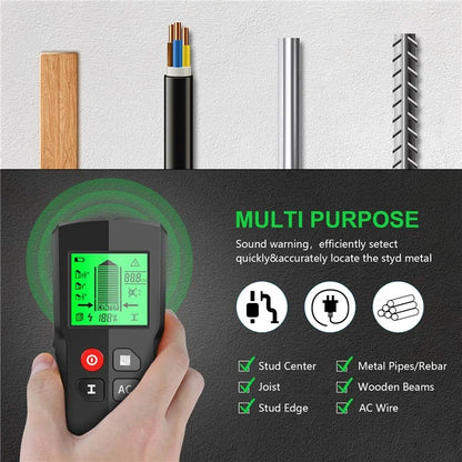 HW-QB5 5-in-1 Wall Detector with Digital Display Electronic Stud Finder Wall Scanner for Wood, Metal, AC