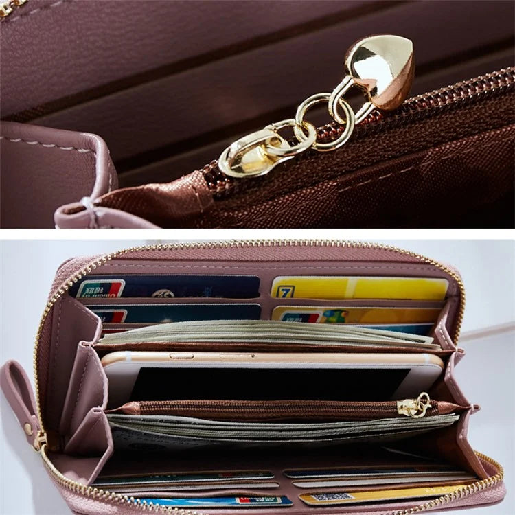 FOREVER YOUNG C7575-10 Women's Wristlet Clutch Purse Long Wallet PU Leather Cell Phone Pouch Bag