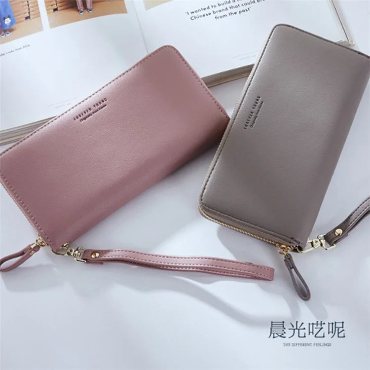 FOREVER YOUNG C7575-10 Women's Wristlet Clutch Purse Long Wallet PU Leather Cell Phone Pouch Bag
