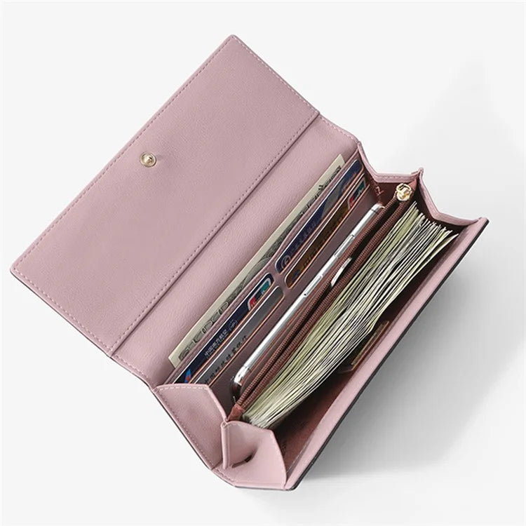 PERFECT FOR YOU G6933-001 Card Holder Long Purse PU Leather Women Wallet Cellphone Holder Clutch