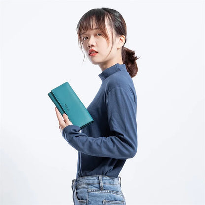 PERFECT FOR YOU G6933-001 Card Holder Long Purse PU Leather Women Wallet Cellphone Holder Clutch