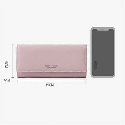 PERFECT FOR YOU G6933-001 Card Holder Long Purse PU Leather Women Wallet Cellphone Holder Clutch