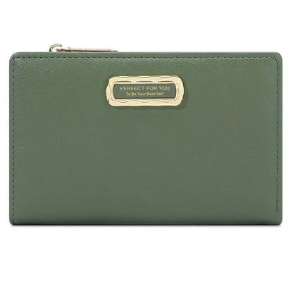 PERFECT FOR YOU 6329-001 Solid Color PU Leather Women Short Wallet Clutch Bag