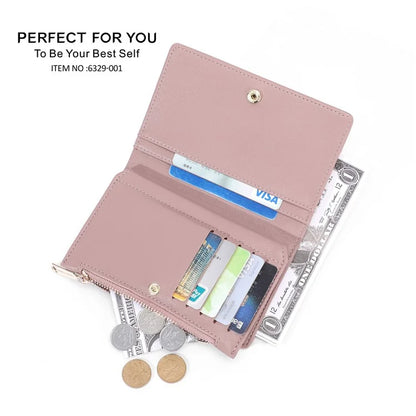 PERFECT FOR YOU 6329-001 Solid Color PU Leather Women Short Wallet Clutch Bag