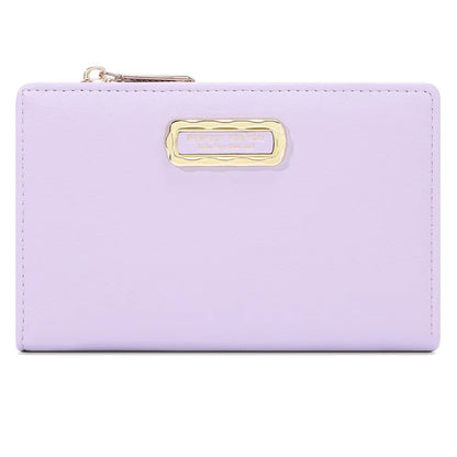 PERFECT FOR YOU 6329-001 Solid Color PU Leather Women Short Wallet Clutch Bag