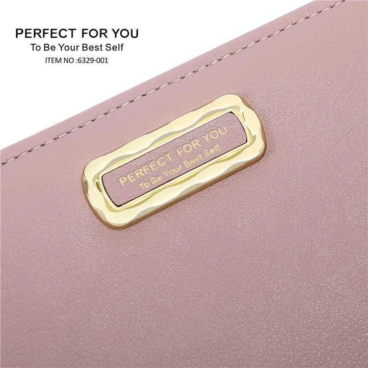 PERFECT FOR YOU 6329-001 Solid Color PU Leather Women Short Wallet Clutch Bag