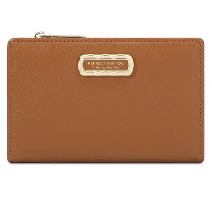 PERFECT FOR YOU 6329-001 Solid Color PU Leather Women Short Wallet Clutch Bag