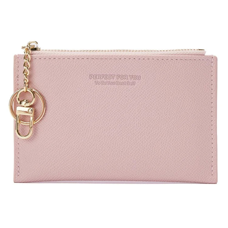 PERFECT FOR YOU 6313-006 PU Leather Women Small Wallet Card Holder Zipper Coin Purse
