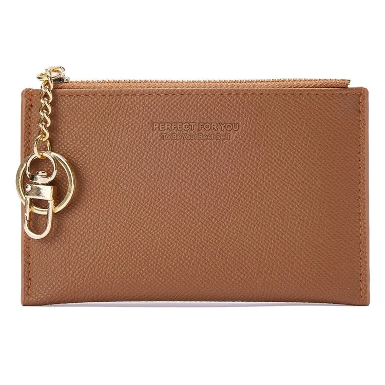 PERFECT FOR YOU 6313-006 PU Leather Women Small Wallet Card Holder Zipper Coin Purse