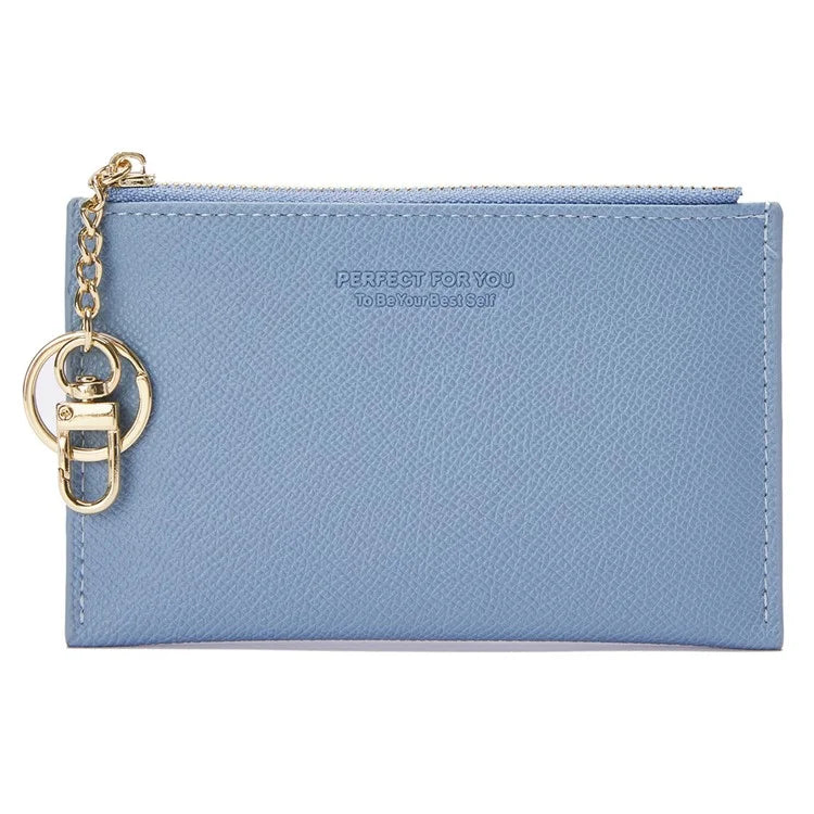 PERFECT FOR YOU 6313-006 PU Leather Women Small Wallet Card Holder Zipper Coin Purse