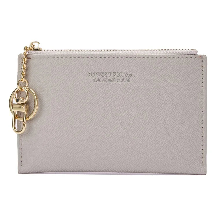 PERFECT FOR YOU 6313-006 PU Leather Women Small Wallet Card Holder Zipper Coin Purse