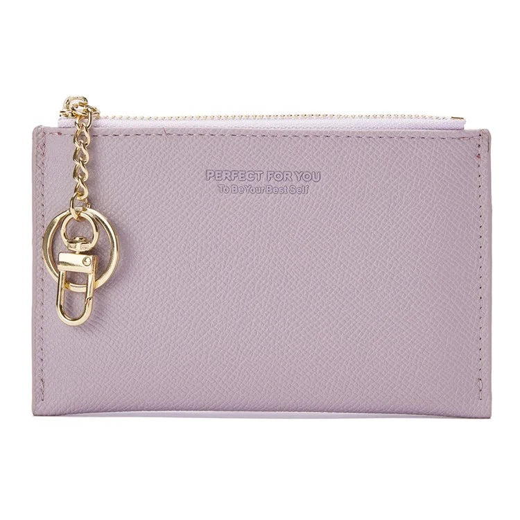 PERFECT FOR YOU 6313-006 PU Leather Women Small Wallet Card Holder Zipper Coin Purse