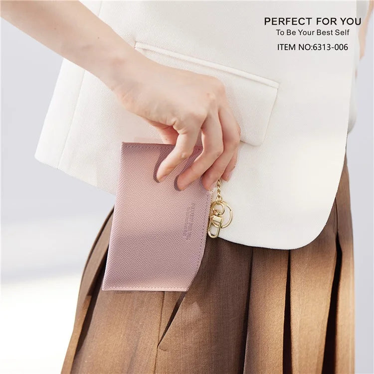 PERFECT FOR YOU 6313-006 PU Leather Women Small Wallet Card Holder Zipper Coin Purse