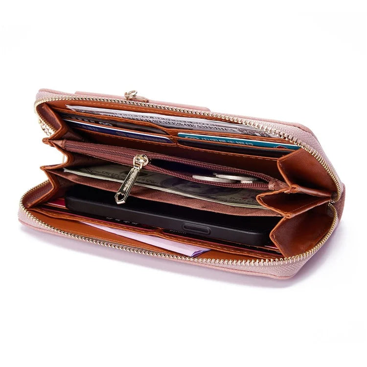 PERFECT FOR YOU 6306-002 Women Organ Long Purse PU Leather Cellphone Clutch with Separate Card Holder