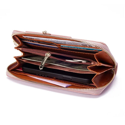 PERFECT FOR YOU 6306-002 Women Organ Long Purse PU Leather Cellphone Clutch with Separate Card Holder