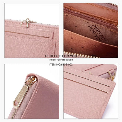 PERFECT FOR YOU 6306-002 Women Organ Long Purse PU Leather Cellphone Clutch with Separate Card Holder