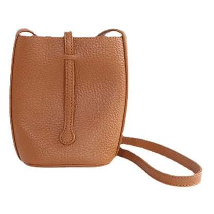Stylish Casual PU Leather Women Crossbody Bag Phone Carrying Small Bucket Bag