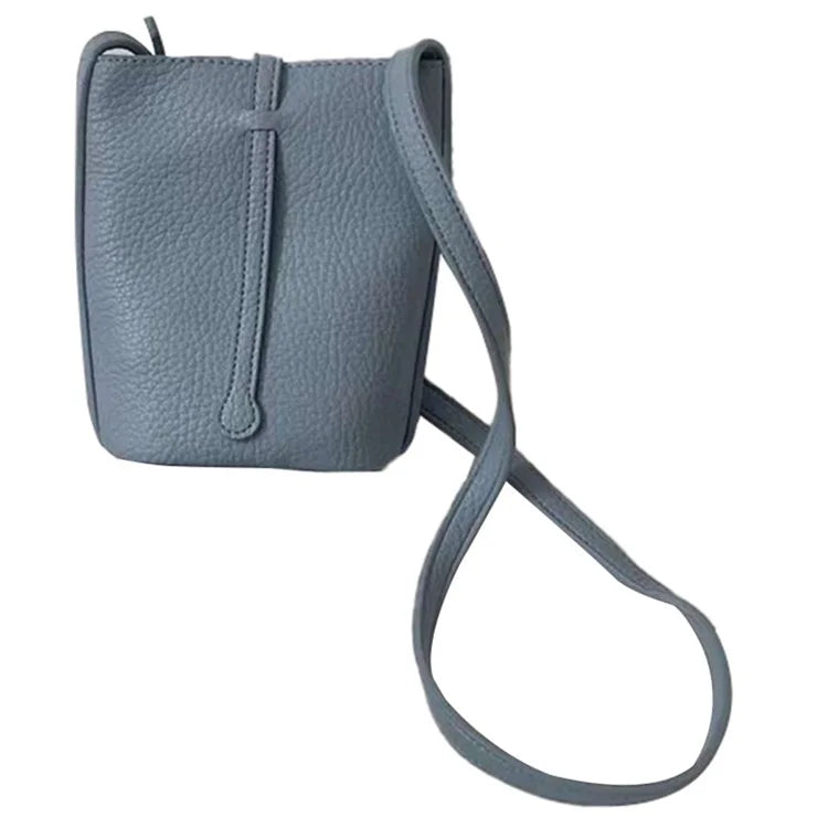 Stylish Casual PU Leather Women Crossbody Bag Phone Carrying Small Bucket Bag