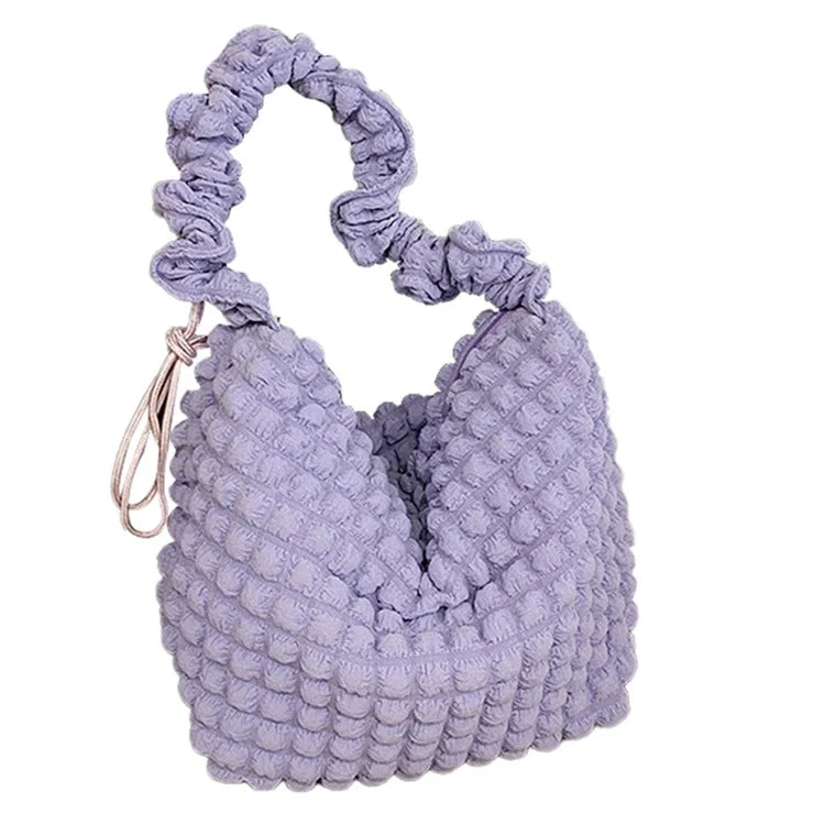 Bubble Cloud Shape Polyester Crumple Shoulder Crossbody Bag Shopping Handbag Daypack