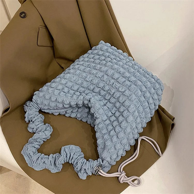 Bubble Cloud Shape Polyester Crumple Shoulder Crossbody Bag Shopping Handbag Daypack