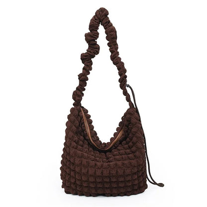Bubble Cloud Shape Polyester Crumple Shoulder Crossbody Bag Shopping Handbag Daypack