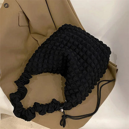 Bubble Cloud Shape Polyester Crumple Shoulder Crossbody Bag Shopping Handbag Daypack
