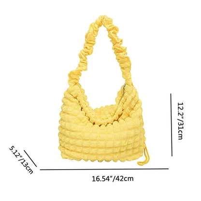 Bubble Cloud Shape Polyester Crumple Shoulder Crossbody Bag Shopping Handbag Daypack