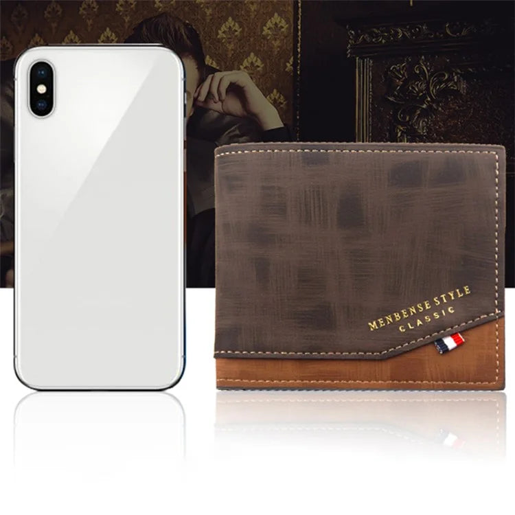 MENBENSE D3301-4 Men's Wallet PU Leather Card Case Billfold Change Storage Pouch