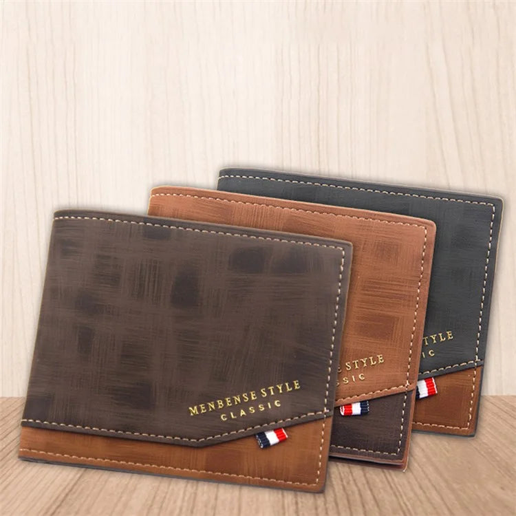 MENBENSE D3301-4 Men's Wallet PU Leather Card Case Billfold Change Storage Pouch