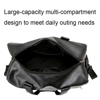 Waterproof PU Leather Duffel Bag Crossbody Shoulder Bag Weekend Overnight Bag Sports Gym Handbag