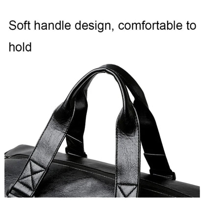 Waterproof PU Leather Duffel Bag Crossbody Shoulder Bag Weekend Overnight Bag Sports Gym Handbag