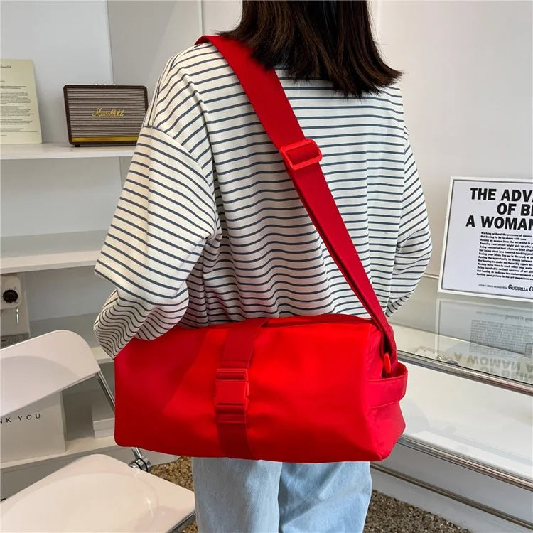 Nylon Sports Gym Bag Duffel Bag Weekend Overnight Shoulder Bag Handbag